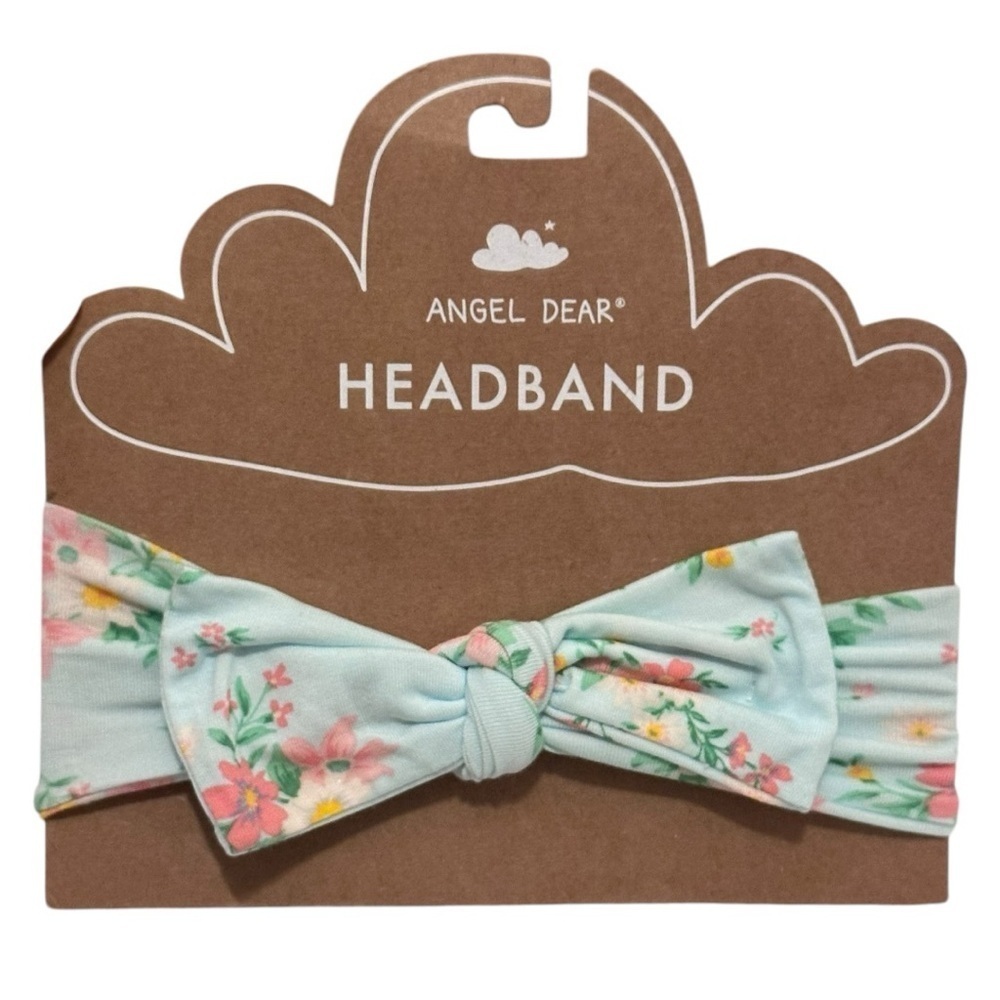 Angel Dear Baby Girls Light Blue Floral Headband - Picture 3 of 3